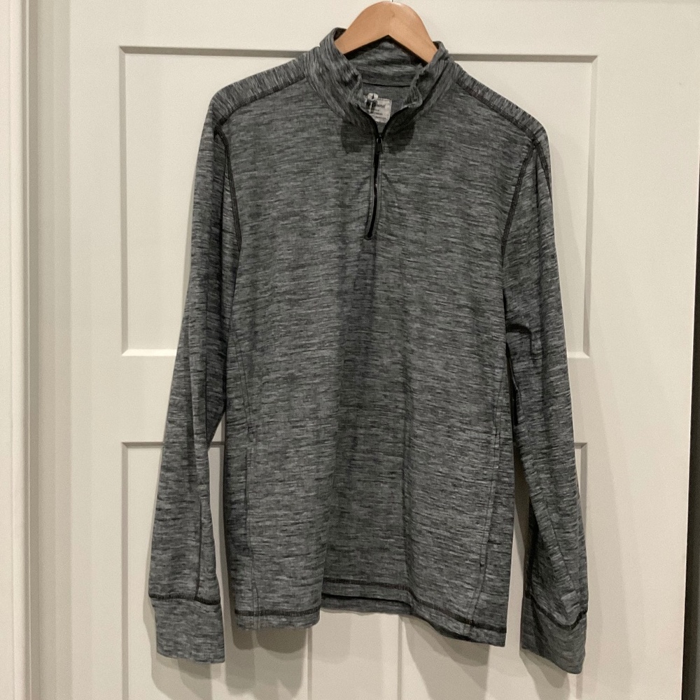 Lucky Brand Grey Label Sweater Mens Lg 1/4 Zip Softest Knitwear